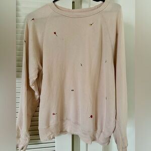 THE GREAT Pre loved - College Sweatshirt floral embroidery. Size 0/XS